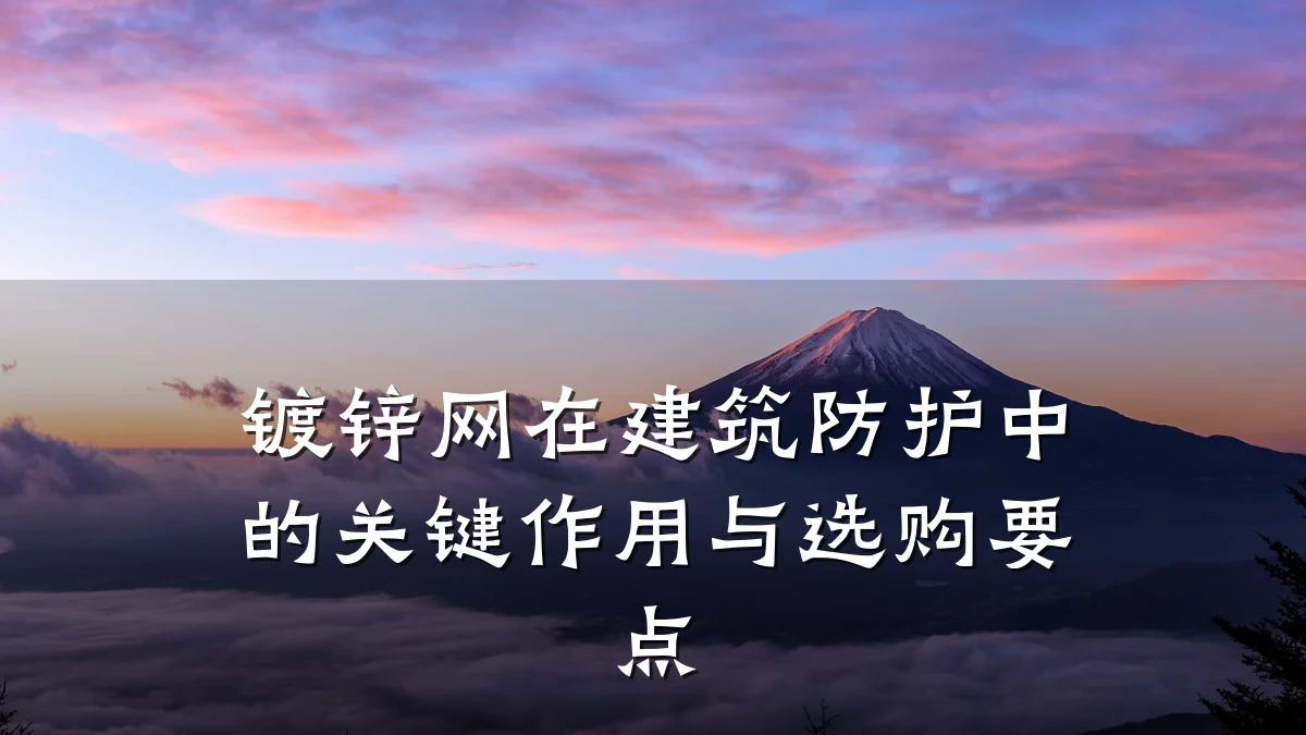 镀锌网在建筑防护中的关键作用与选购要点