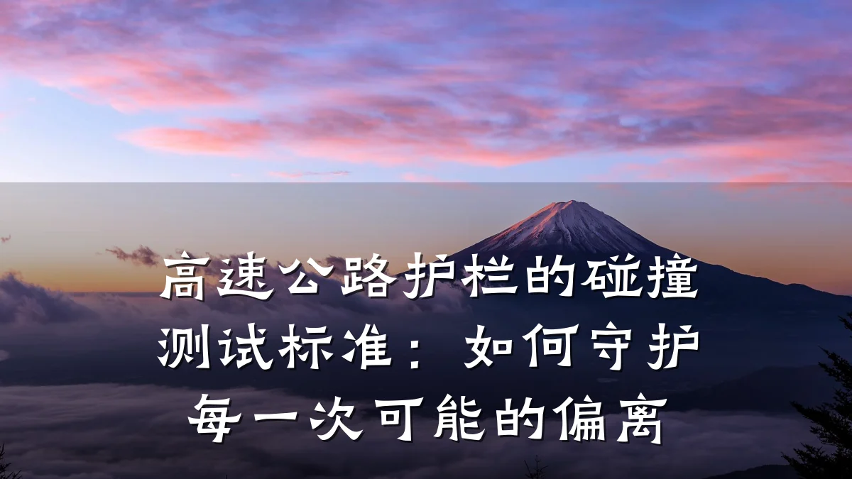 高速公路护栏的碰撞测试标准：如何守护每一次可能的偏离