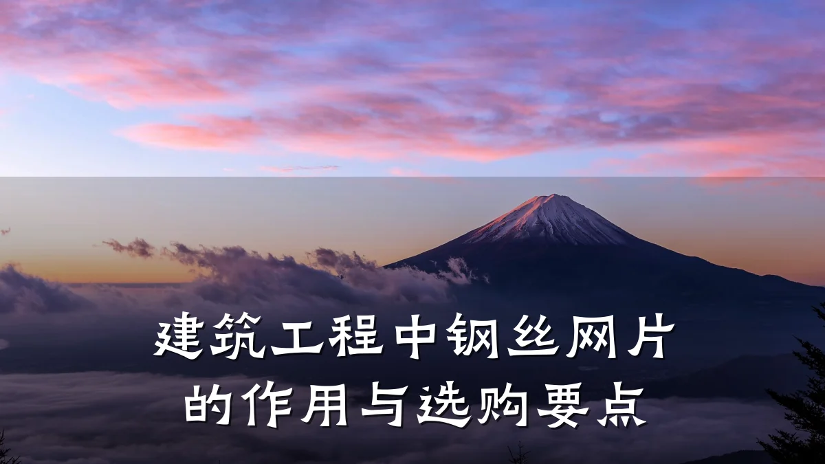 建筑工程中钢丝网片的作用与选购要点