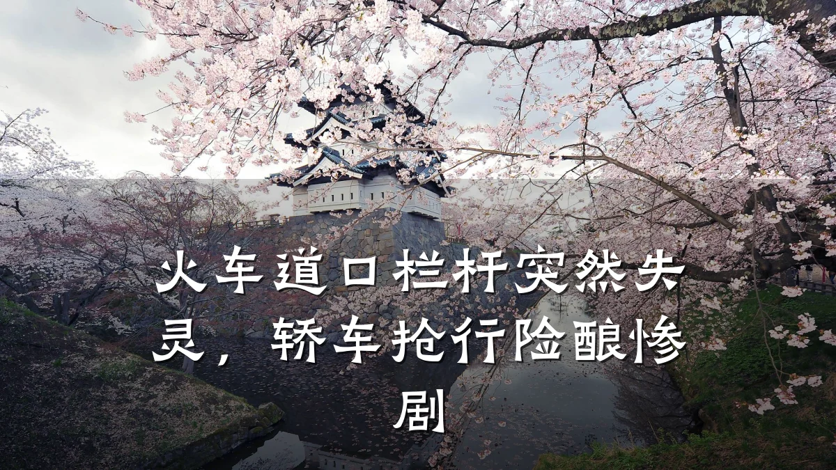 火车道口栏杆突然失灵,轿车抢行险酿惨剧