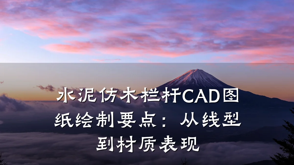 水泥仿木栏杆CAD图纸绘制要点:从线型到材质表现