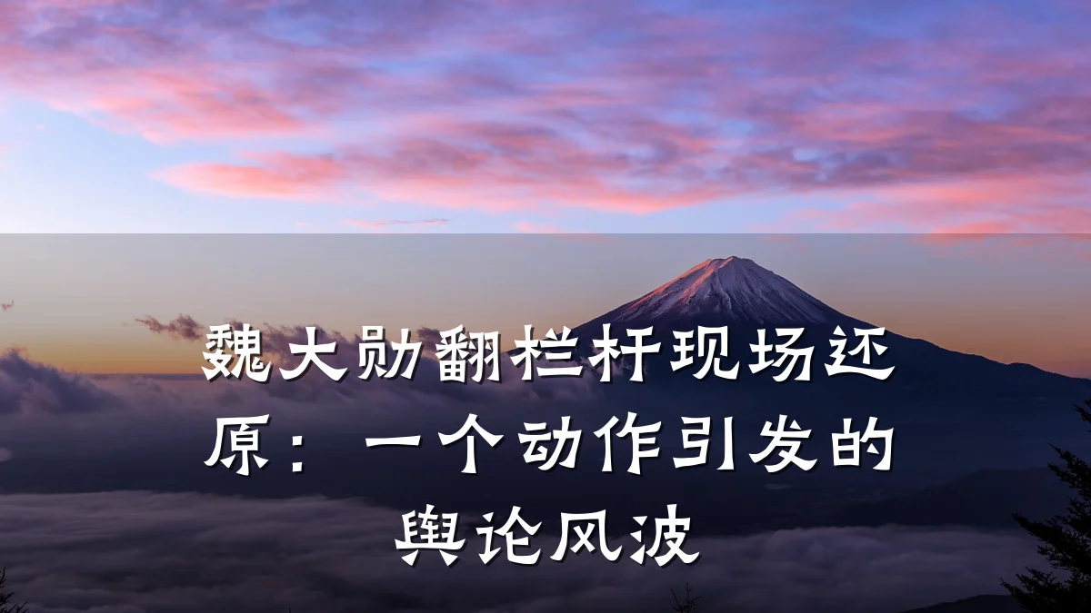 魏大勋翻栏杆现场还原：一个动作引发的舆论风波