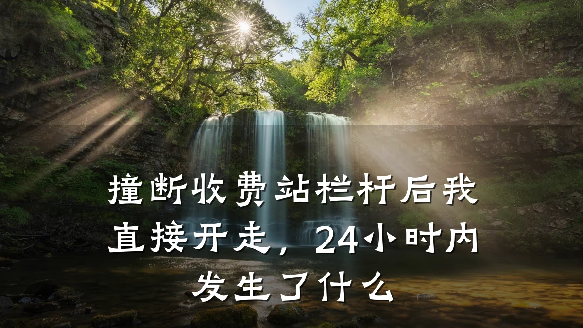 撞断收费站栏杆后我直接开走,24小时内发生了什么