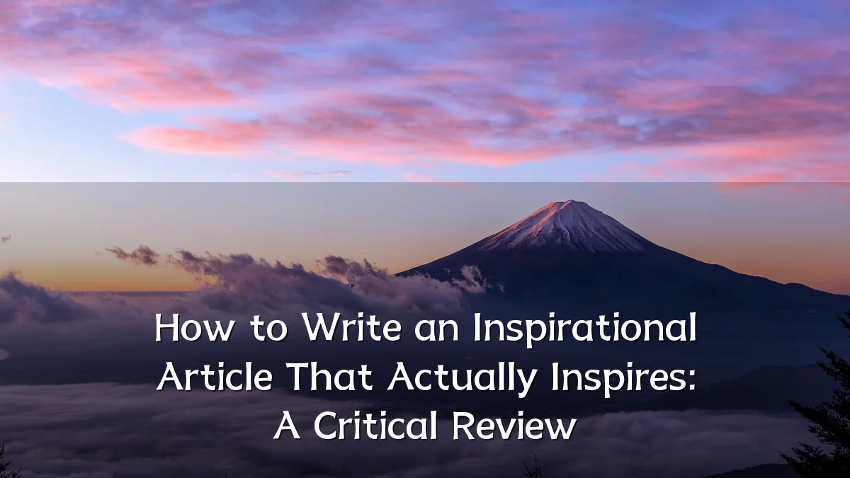 How to Write an Inspirational Article That Actually Inspires: A Critical Review