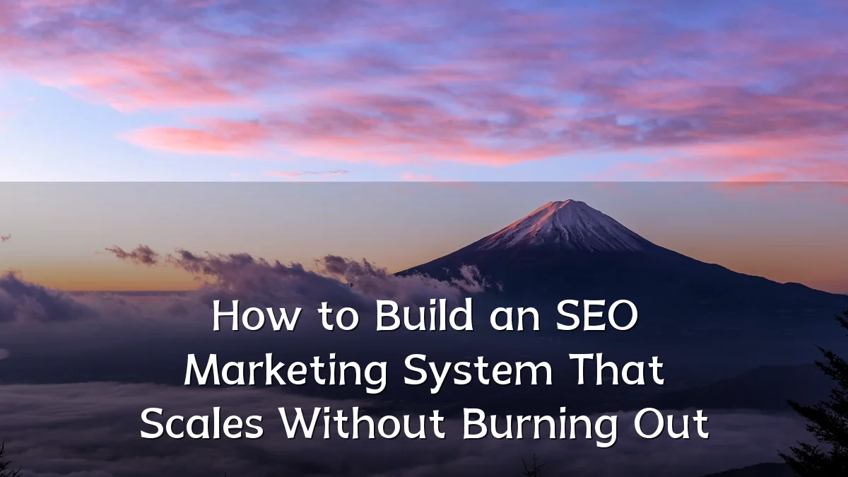 How to Build an SEO Marketing System That Scales Without Burning Out